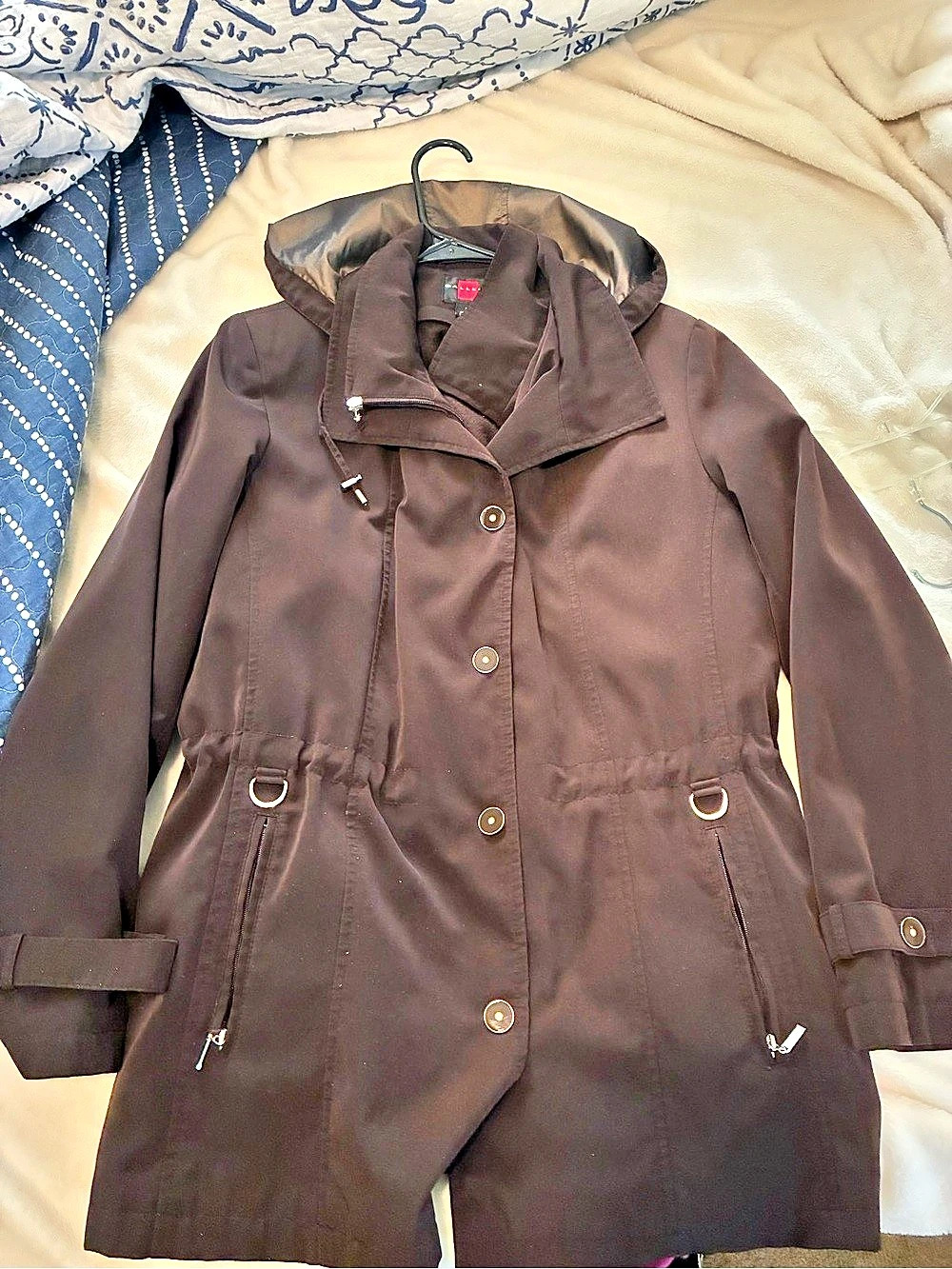 Gallery Mackage Hooded Brown Trench Coat Size Large